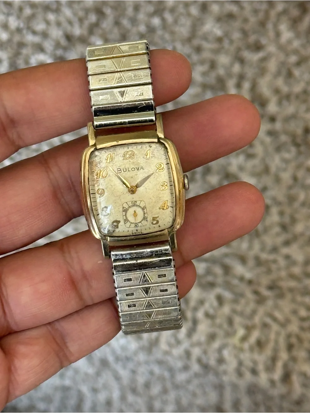 Bulova vintage 10k gold winding Jet Clipper Vintage Men's Watch with box